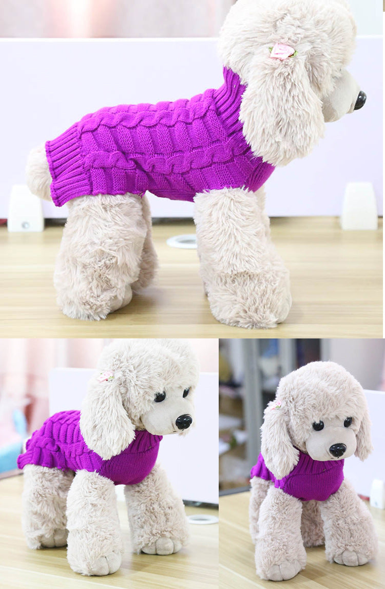 Cashmere Rope Dog Sweater – Winter Clothes for All Sizes