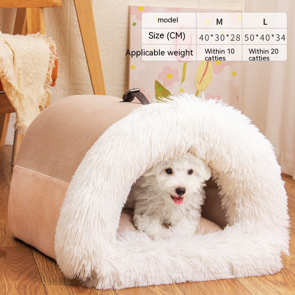 Portable Pet Nest – Warm Winter Bed for Dogs & Cats