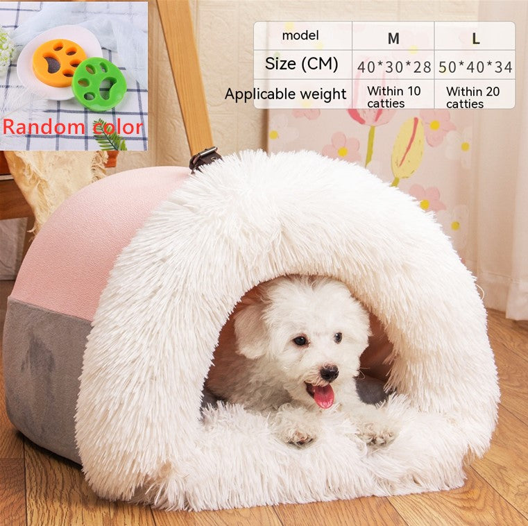 Portable Pet Nest – Warm Winter Bed for Dogs & Cats